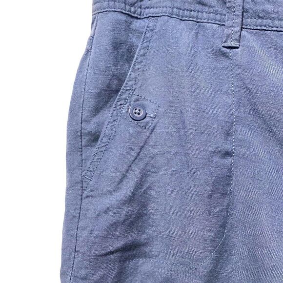 Calvin Klein Midnight Oil Blue Linen Classic Shorts Size 6 - Picture 9 of 9